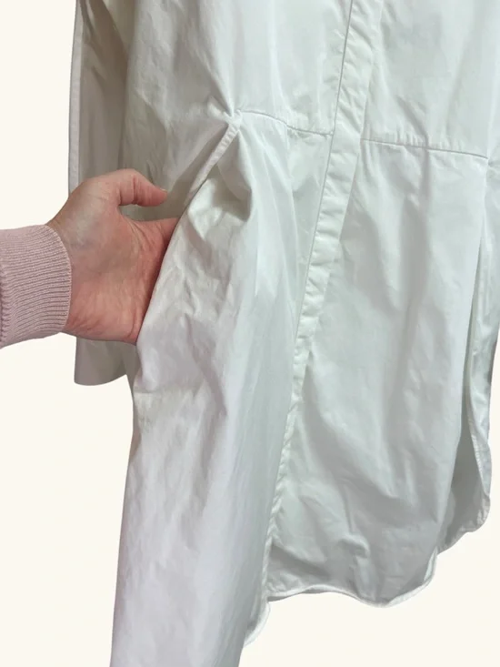 COS White Shirt Dress Cotton Architectural Layered Oversized Size 4 - Picture 7 of 16